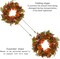 Artificial Fall Wreaths for Front Door Autumn Oak Wreath with Oak Leaves(Orange Berry With Oak Leaves B)20"D x 20"W x 5"H